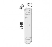 Угловой стеллаж-вешалка Мэри 39.15 левая